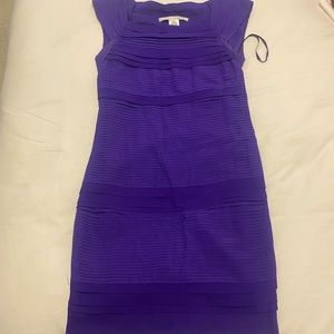 Diane Von Furstenberg Purple Pleated Silk Square Neck Merle Dress size 0